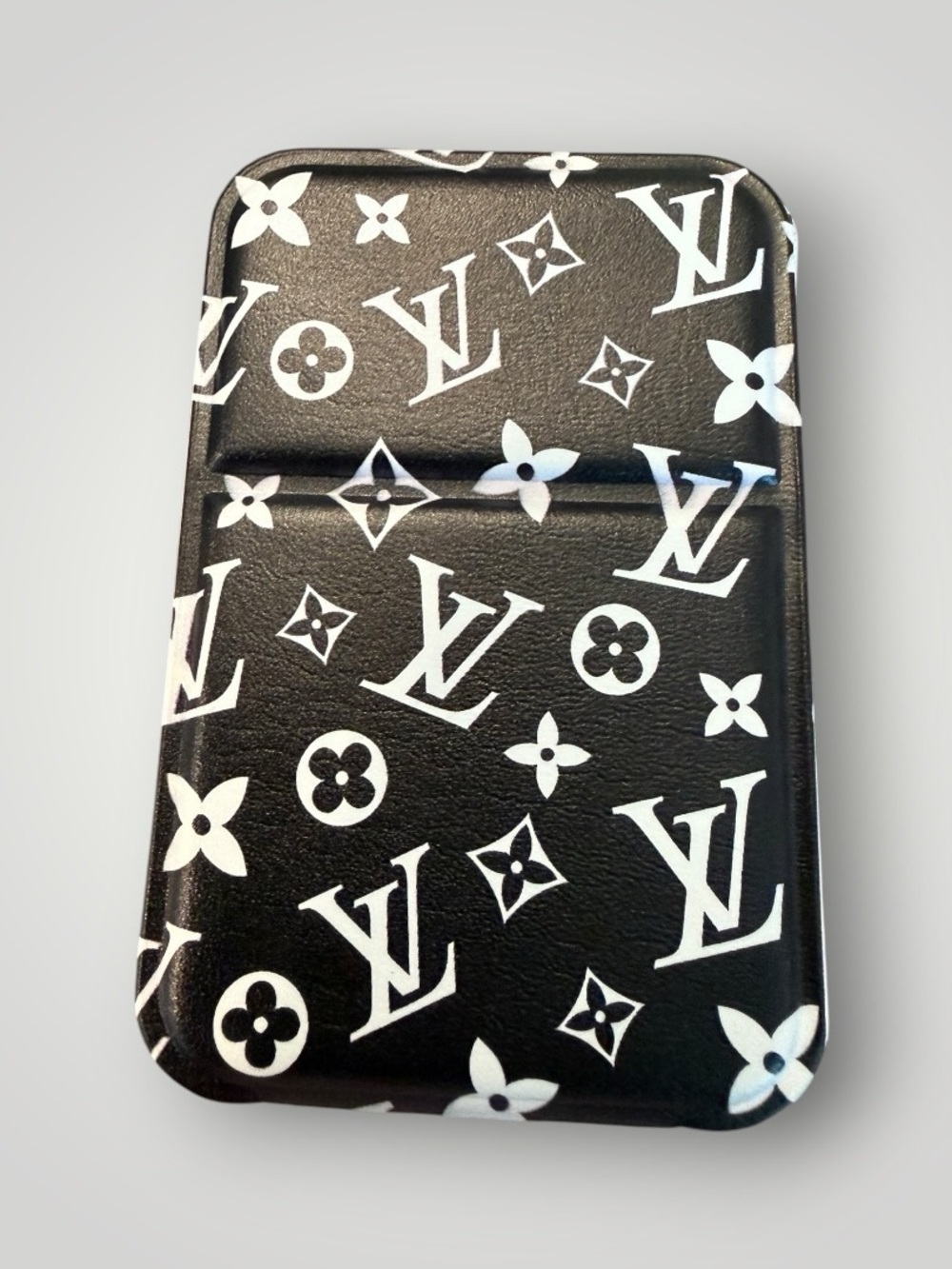 Source Unknown Black & White Monogram Compact Mirror
